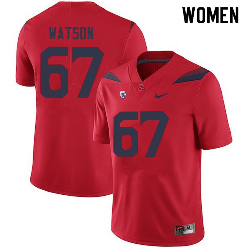 Women #67 David Watson Arizona Wildcats College Football Jerseys Sale-Red - Click Image to Close